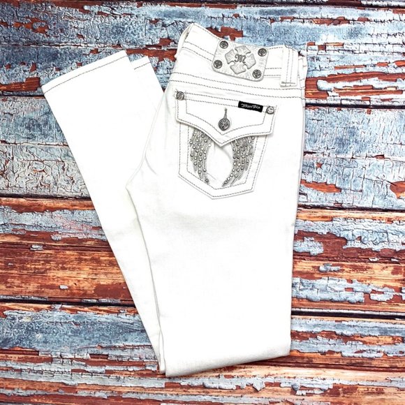 Miss Me Denim - 🚫SOLD!👖|•MISS ME•| White Flap Pocket Skinny Jean